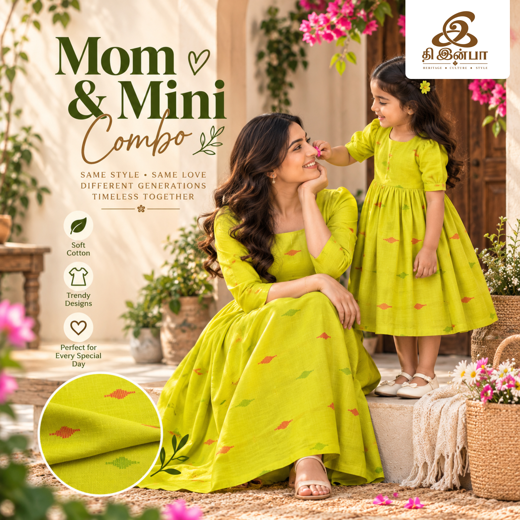 Bright Yellow Mom & Mini Combo | Stitched + Lining